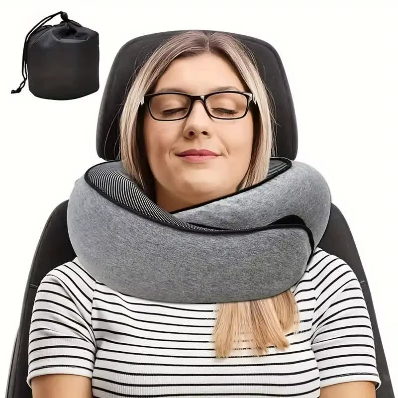 Memory Foam Neck Pillow Cervical Vertebra Travel Portable Noon Break Aircraft U Type of Pillow Sleep Camping Pillow Carry Bag